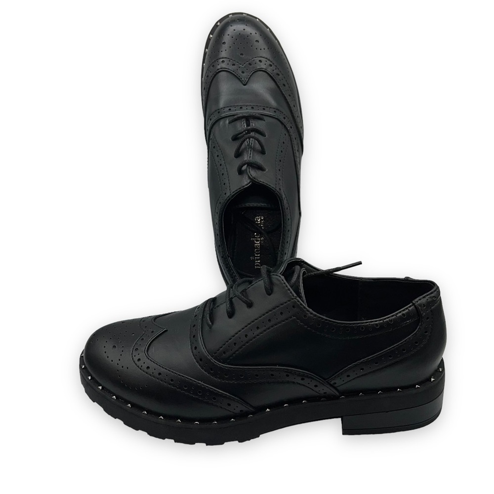 NEW Prima Donna Collection Black studded Oxford Brogue Shoes Women’s Size 40